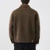 Abrigo de Lana para Hombre Otoño e Invierno 2025 con Solapa, Cachemir de Doble Cara, Corte Holgado, Abrigo de Talla Grande sin Forro