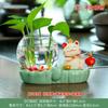Atrae Riqueza y Tesoro Adornos de Gato Muebles para el Hogar Nuevo Oficina Pothos de Gama Alta Botella de Cristal para Cultivo Pequeños Adornos de Escritorio Nuevo