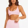 Sujetador de Yoga Transfronterizo sin Tirantes para Mujer con Almohadillas Extraíbles en el Pecho, Sujetador Deportivo con Diseño de Espalda Cruzada, Camiseta sin Mangas de Fitness para Usar como Prenda Exterior