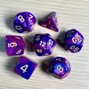 Juego de Dados Poliedros D&D con Patrón de Mármol, Color Mixto Transparente D4D6D8D10D12D20 Caras, Coc, Juego de Mesa, Juego de Siete Piezas