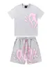 Transfronterizo Daifa SynaWord Calle Principal Hip Hop Estampado en Espuma Manga Corta Pantalones Cortos Traje Casual Hombre Hip Hop Americano Camiseta