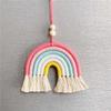 Ins Estilo Escandinavo 6 Cores Arco-Íris Pendente Decorativo Tecido à Mão para Carro Quarto Infantil Pendente de Parede