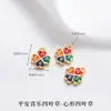 Tendência Nacional Método Antigo Pingente de Ouro de Areia Fogo Azul Gotejamento de Óleo Sorte Oco Esculpido Pérolas Incrustadas Acessórios para Pulseira Colar DIY Feito à Mão
