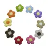 Ganchillo de Mano Lindo Flor de Pompones de 4 Agujas Flor de Lana Tejida a Mano DIY Bolso Tejido a Mano Accesorios para el Cabello Flor para Zapatos Accesorios de Ramillete