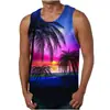 Chaleco Casual de Verano para Hombre Europeo y Americano Transfronterizo Estampado Digital Playa Hawaiana Exterior Transpirable Chaleco para Hombre