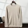 Nuevo Suéter de Cachemira de Montaña para Hombre Suéter de Cuello Redondo Otoño e Invierno Camiseta Base de Punto Holgada Interior Color Sólido talla grande Top