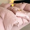 Conjunto de Roupa de Cama de Algodão Puro Estilo Leve de Luxo com Quatro Peças, 100% Algodão Modelo Novo 2025, Roupa de Cama de Alto Padrão Estilo Chinês Novo, Capa de Edredom, Lençol de Cima Conjunto de Três Peças