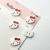 Gatinho Fofo de Desenho Animado com Dois Olhos, Laço de Botão, Patch Decorativo Gato Kt, Decoração DIY Feita à Mão para Roupas, Chapéu e Sapato
