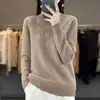 Tricô Cruzado Outono Inverno Feminino Exquisito Suéter com Strass Hot-Fix Solto Emagrecedor Gola Meia-Alta Manga Longa Versátil Camada Base Roupa Íntima Quente