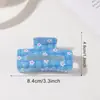 Grace Accessories Xadrez Floral Doce Macio Fofo Presilha de Cabelo Feminina para Nuca Presilha de Tubarão Acessório de Cabelo Presilha de Garra Xadrez