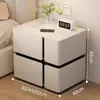 Mesita de noche inteligente de madera maciza, mueble de dormitorio de lujo de alta gama para el hogar con altavoz, carga inalámbrica, almacenamiento, no requiere instalación