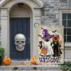 Banderas de Jardín Personalizadas Transfronterizas con Gato Negro, Calavera, Elfo, Calabaza, Decoraciones de Patio de Halloween, Banderas Impresas por Ambos Lados