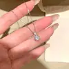 Collar S925 de Plata de Ley con Diamantes Brillantes de Ocho Garras para Mujer, Estilo Vintage de Lujo Ligero, Diseño de Nicho de Alta Gama, Cadena Popular para Clavícula