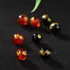 Ágata Bronceador Natural Tallado Redondo Cuentas Zodiaco Dragón Dorado Fénix de Fuego Ágata Roja y Negra Grabado Cuentas Sueltas Venta al por Mayor Joyería DIY