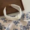 Diadema de ala ancha con plisado y borde de perla blanca francesa INS, accesorios avanzados para el cabello, tocados, horquillas