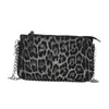 Diseño Artístico Textura Bolsa para Teléfono Móvil Bolso de Mujer 2026 Otoño Simple Casual Bolso de Hombro con Cadena Bolso Cruzado Estampado de Leopardo