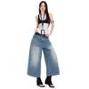Jeans Anchos Sueltos Estilo Retro Hong Kong Young Orange# para Mujer Cintura Alta Diseño que Cubre la Máscara Pantalones Modernos Versátiles