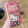 El estuche de gato con pajarita se transforma instantáneamente en un estuche de caramelo de colores arcoíris adecuado para Apple 17 y iPhone 16 Pro Max