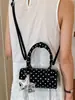 Bolso de Lunares de Moda 2026 Verano Nuevo Retro Francés Bolso de Hombro Cruzado Bolso de Mano con Personalidad a la Moda Bolso Cilíndrico