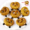 Pingente Fofo de Pão Desenho Animado Nó de Água Alcalina Artificial Pingente de Croissant de Chocolate Resina Acessórios para Chaveiro DIY