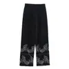 Comércio Exterior Transfronteiriço Roupas Femininas 2026 Novos Produtos Estilo Europeu e Americano Moda Calça de Perna Larga Bordada Calça Casual 2731104