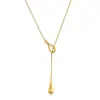 Collar de Tirar Largo con Forma de Gota de Agua Retro Europeo y Americano para Mujer, Lujo Accesible, Diseño de Alta Gama, Elegante de Moda, Cadena Versátil para Suéter