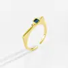 Anillo de Piedra de la Suerte Colorido de Moda y de Alta Gama con Apertura Ajustable e Índice Incrustado con Circonita para Mujer con Diseño Versátil