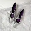 Versión lista para usar ~ Zapatos Mary Jane Cuadrados Pequeños con Moño para Mujer con Aumento Interno y Boca Baja, Zapatos Planos de Estilo Francés Suave