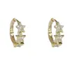 Moda Versátil Exquisita Francesa Hebillas Pequeñas para Orejas Estrella de Circonita Temperamento Lujo Ligero Versátil Pequeñas Sensación de Alta Gama Aros de Oreja Súper Brillantes