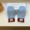 Guantes de Punto con Bloques de Color Dopamina para Mujer en Invierno, Extensión sin Dedos para Pantalla Táctil, Guantes de Ciclismo Engrosados y Cálidos, Modernos