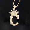 Collar con Letra para Mujer Collar con Corona Colgante de Letra Chapado en Oro con Cadena Joyería de Letras Joyería de Moda Venta al por Mayor