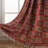Cortina Jacquard Yimanqiyun Roja Geométrica Cortina Terminada Cortina de Cocina Ventana Mirador Sombreado Medio Suministro Directo de Fábrica