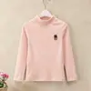 Niñas Niños Polar Cuello Semi-Alto Capa Base Superior Ropa Infantil Invierno Estilo Coreano Ropa Interior Cálida Estampado Lindo Top de Manga Larga