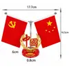 Adorno de bandera para coche, bandera roja pequeña para interior de coche, asta de bandera decorativa para coche, bandera para salpicadero, asta de bandera de alta gama para escritorio de oficina