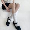 Estilo Niña Dulce Estilo Japonés Lazo Borde Oreja de Madera Calcetines Blancos de Algodón Primavera y Verano Estilo Ballet Calcetines Joker