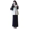 Vestido de maternidad para otoño de 2026, nuevo conjunto de dos piezas estilo Hepburn francés de punto, chaleco y falda larga para primavera y otoño