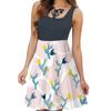 Primavera y Verano 2025 Comercio Exterior Transfronterizo Nuevo Vestido de Mujer sin Mangas Estampado Moda Elegante Flor Vestido Personalizado para Mujer