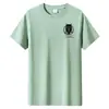 Camiseta de manga corta para hombre de algodón de fibra larga algodón casual pareja Estudiante cuello redondo media manga holgada talla grande top básico