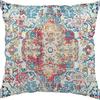 Funda de almohada estilo étnico bohemio con estampado vintage, funda de cojín para decoración del hogar, sofá, oficina, extraíble y lavable