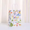 Bolsa de Tote de Pesca de Dibujos Animados Bolsa de Regalo Impresa Bolsa de Papel Kraft al por Mayor Bolsa de Compras para Centro Comercial Bolsa para Llevar