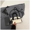 Bolso de Mano de Bloques de Color de Alta Gama Estilo Nuevo Primavera 2026 Bolso Pequeño Cuadrado Platino para Mujer Versátil para el Trabajo Hombro Cruzado Bolso Kelly