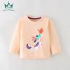 Nova camiseta de manga comprida para meninas algodão blusa de baixo para bebês desenhos animados roupas infantis europeias e americanas entrega de peça única