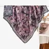 Bufanda cuadrada de terciopelo colorida de 90 cm con estampado floral para mujer para otoño e invierno, chal de playa para vacaciones de color contrastante por ambos lados, bufanda cálida