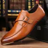 Zapatos de Talla Grande para Hombre Transfronterizos Nuevo Estilo Británico Hebilla Zapatos de Vestir para Hombre de Negocios Tendencia en Calzado para Hombre