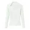 Comercio Exterior Transfronterizo Primavera y Verano Nueva Ropa para Mujer Moda Estilo Europeo y Americano Versátil Camiseta de Manga Larga de Canalé