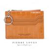 Mini Porta-Chaves e Moedas Fino Compacto Estilo Coreano Padrão Crocodilo Porta-Cartões Color Block Duas em Um Pequeno Porta-Cartões Estilo Chanel com Zíper