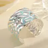 Nueva Moda Pulsera de Hoja de Metal Diseño de Nicho Espiga Oreja de Trigo Árbol Hoja Brazalete Abierto Fabricante Mayorista Transfronterizo Joyería