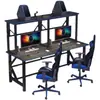 Escritorio de Computadora E-sports Hotel Cafetería de Internet Bar Estantería de Doble Capa Escritorio Integrado Posición para Varias Personas Mesa de Escritorio Superior Montado Simple Caja de PC