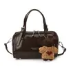 Bolsa de Almohada de Mano de Cuero de Cera de Aceite Estilo Coreano de Nicho 2026 Nuevo Color Bolsa Boston Pequeña Melanoides Bolsa de Hombro Cruzada