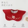 Baberito de Saliva Rojo Cuatro Estaciones con Diseño Impreso, Babero Giratorio de 360 Grados para Niños y Niñas, Baberito Impermeable para Bebé Recién Nacido